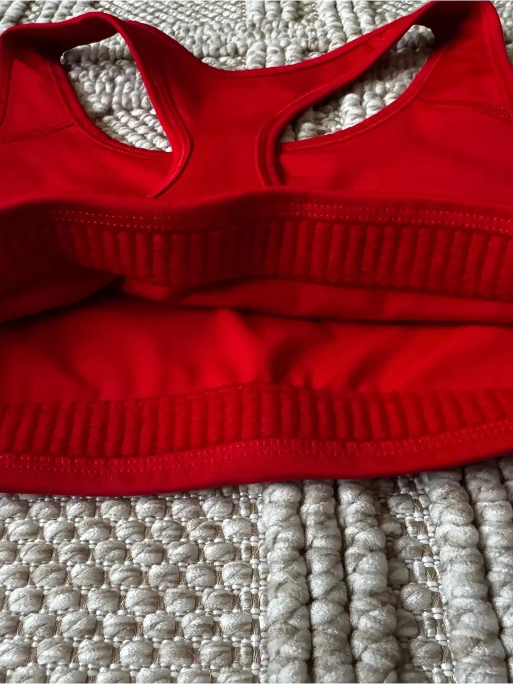 Nike Red Racerback Sports Bra with White Swoosh